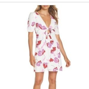 Bardot Stencil Flower Knot Front Dress